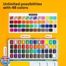 ARTISTRO Watercolor Paint Set Portable, Palette Set with Metallic Colors for Workbooks - Mini Travel Painting Kit for Artists, Professionals, Adults, Kids, GirlsandBoys - Art Supplies, Christmas Gift