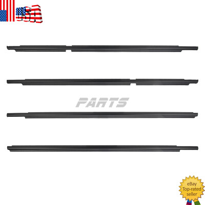 Fits For 03-09 Toyota 4Runner Outer Window Weatherstrip Molding Trim Seals Black