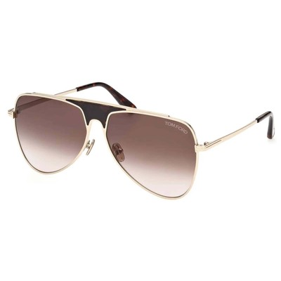 Pre-owned Tom Ford Sunglasses Men Women Rose Gold Gradient Brown Pilot Ft0935 28f Ethan