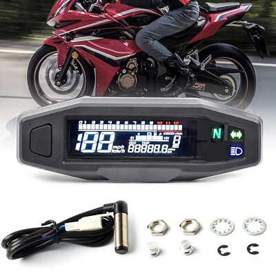 Universal LCD Digital Motorcycle Meter Speedometer Digital Odo-meter D6A0