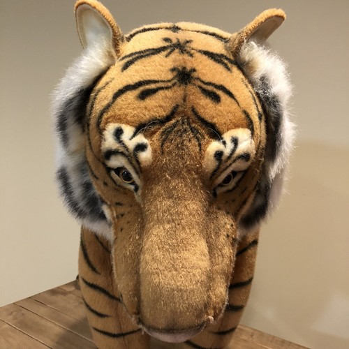 Vintage HANSA Tiger Extra Large Life Size Stuffed Animal Hand Crafted Plush Toy
