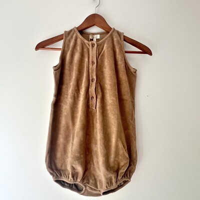 NWT The Simple Folk The Journey Romper Walnut 8/9 years Organic Terry cloth