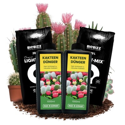2L Kakteendünger + 40 Liter Erde Sukkulentendünger Universal Kakteen Sukkulenten