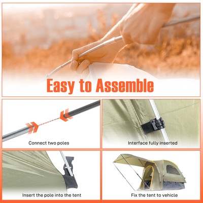 5.2-5.8 FT Portable Pickup Tent Full Size Bed Truck Tent Outdoor Travel