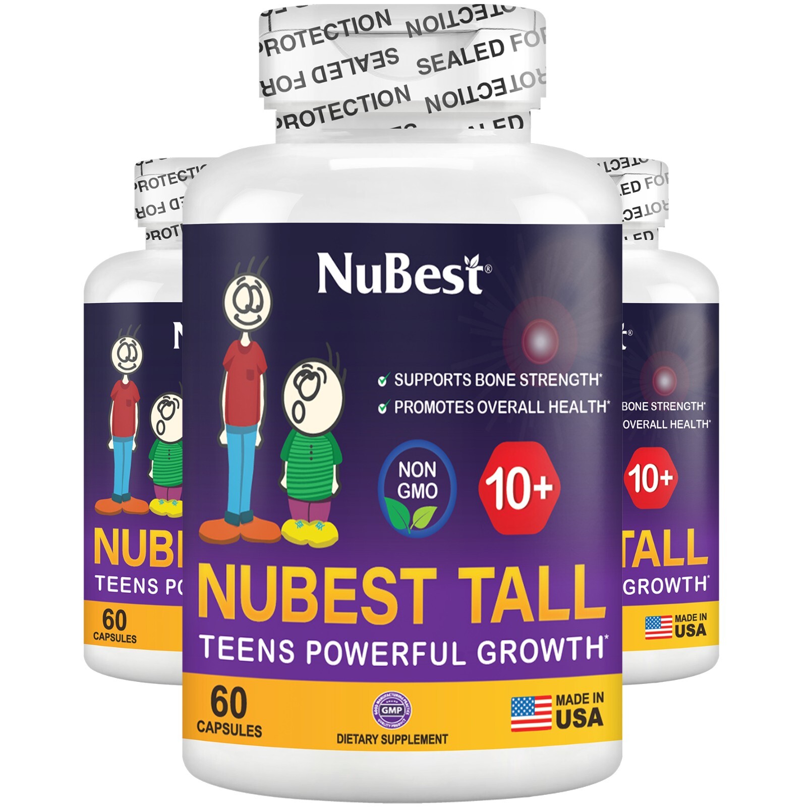 NuBest Tall 10+ - Height Growth Capsules for Age 10+ Who Can Drink Milk - Pack 3