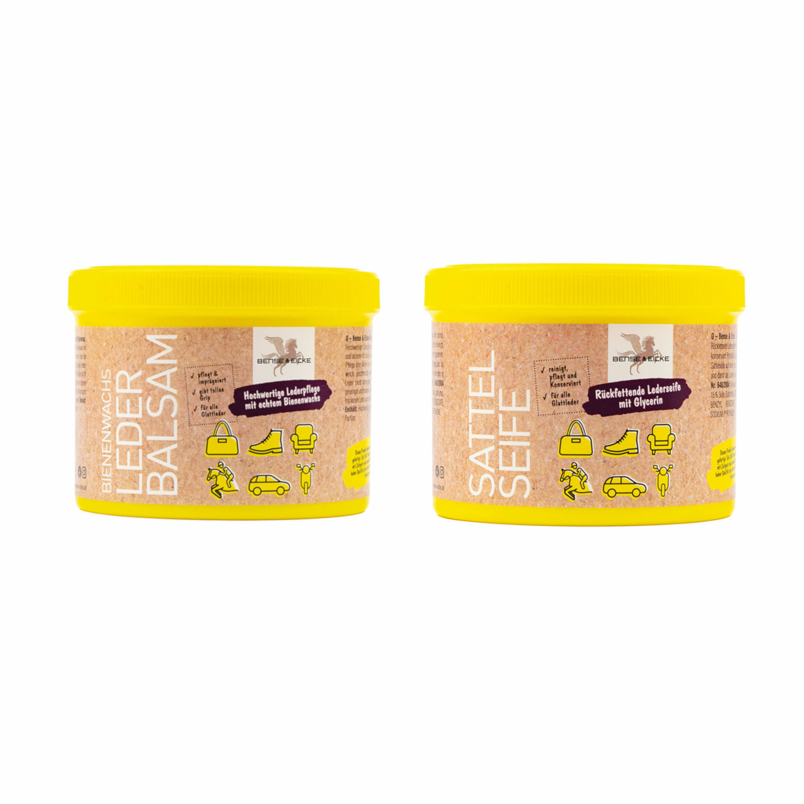 4er Set B & E Lederpflege-Set - 4x 1000ml Pflegemittel Für Leder Nubuk