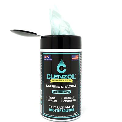 Clenzoil Marine & Tackle Saturated Fishing Reel Cleaning Wipes | Multi-Purpose [