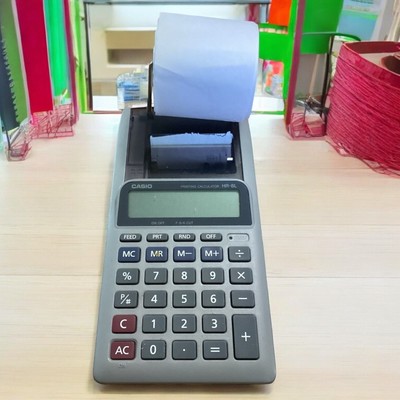 Casio HR- 8L Handheld Printing Calculator Tested Included Extra Paper 