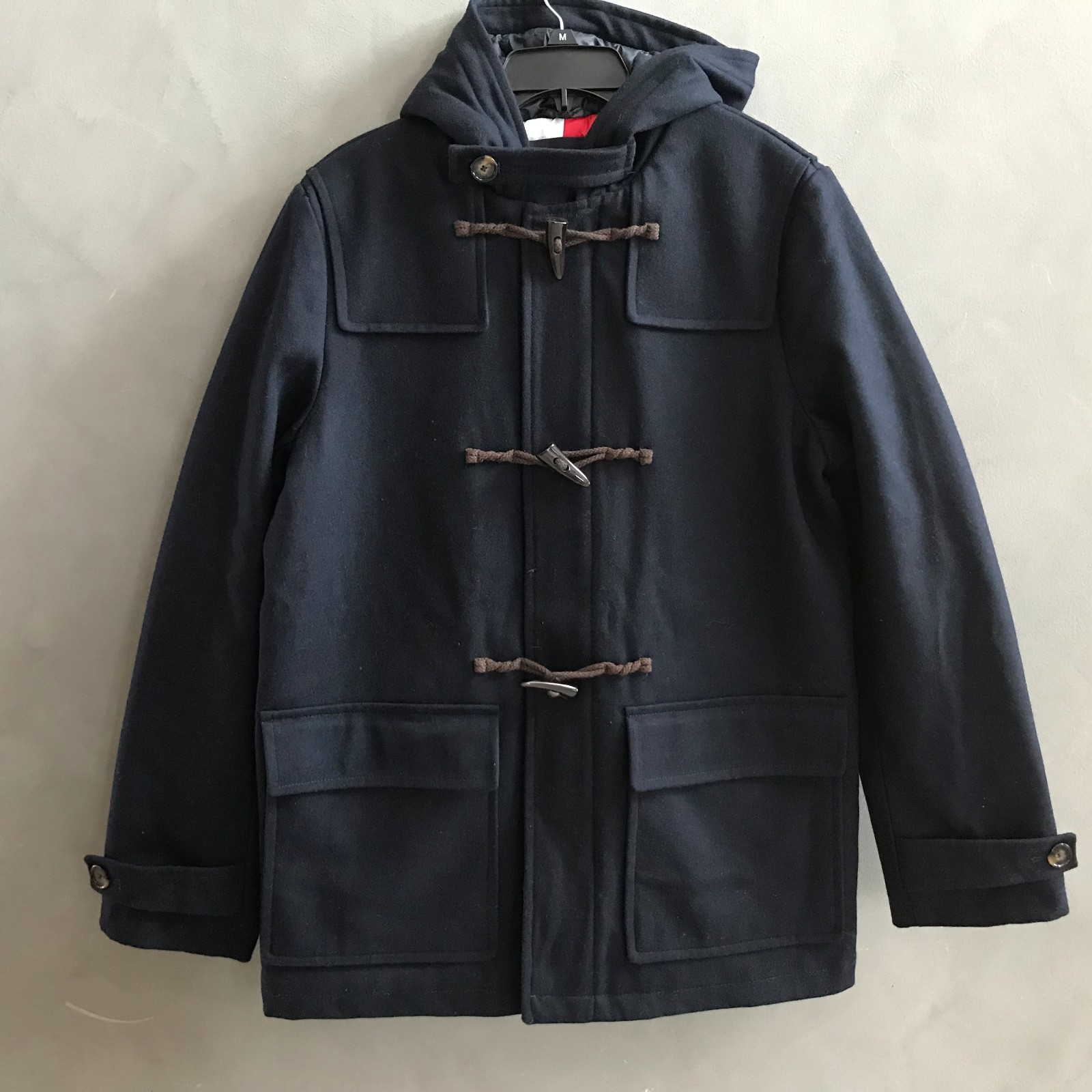 NWT Tommy Hilfiger Men's Wool Blend Hooded Toggle Duffle NWT Tommy Hilfiger Men's Wool Blend Hooded Toggle Duffle