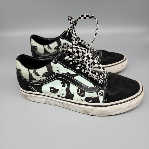 VANS Old Skool ALIEN Ghost Shoes Mens 5 Women's 6.5 Black