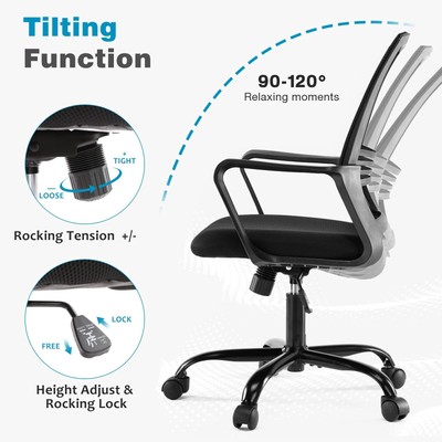 Ergonomic Home Office Chair – Rolling Desk Chair with Lumbar Support and Armr...