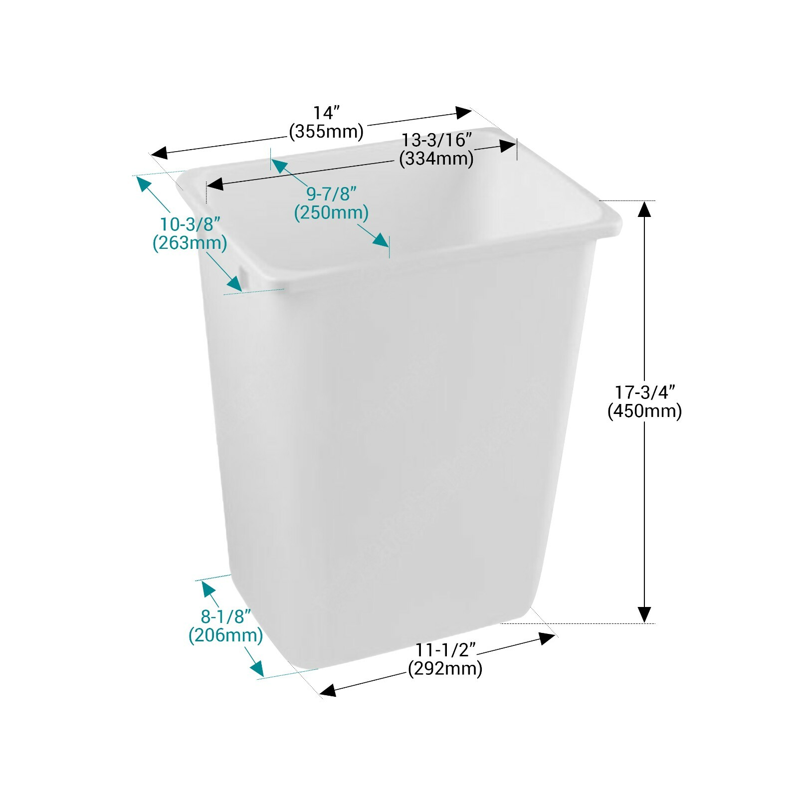 Rok Hardware Plastic Office Home Kitchen Trash Can Garbage Replacement