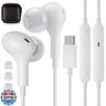 APETOO USB C Headphones for iPhone 16 15 iPad Air 5 Wired Earbuds for Samsung S25/S24/S23/S22/S21/S20 Magnetic Noise Isolating In-Ear Type C Earphones with Mic Volume Control for Pixel 8 7 6 5a, White