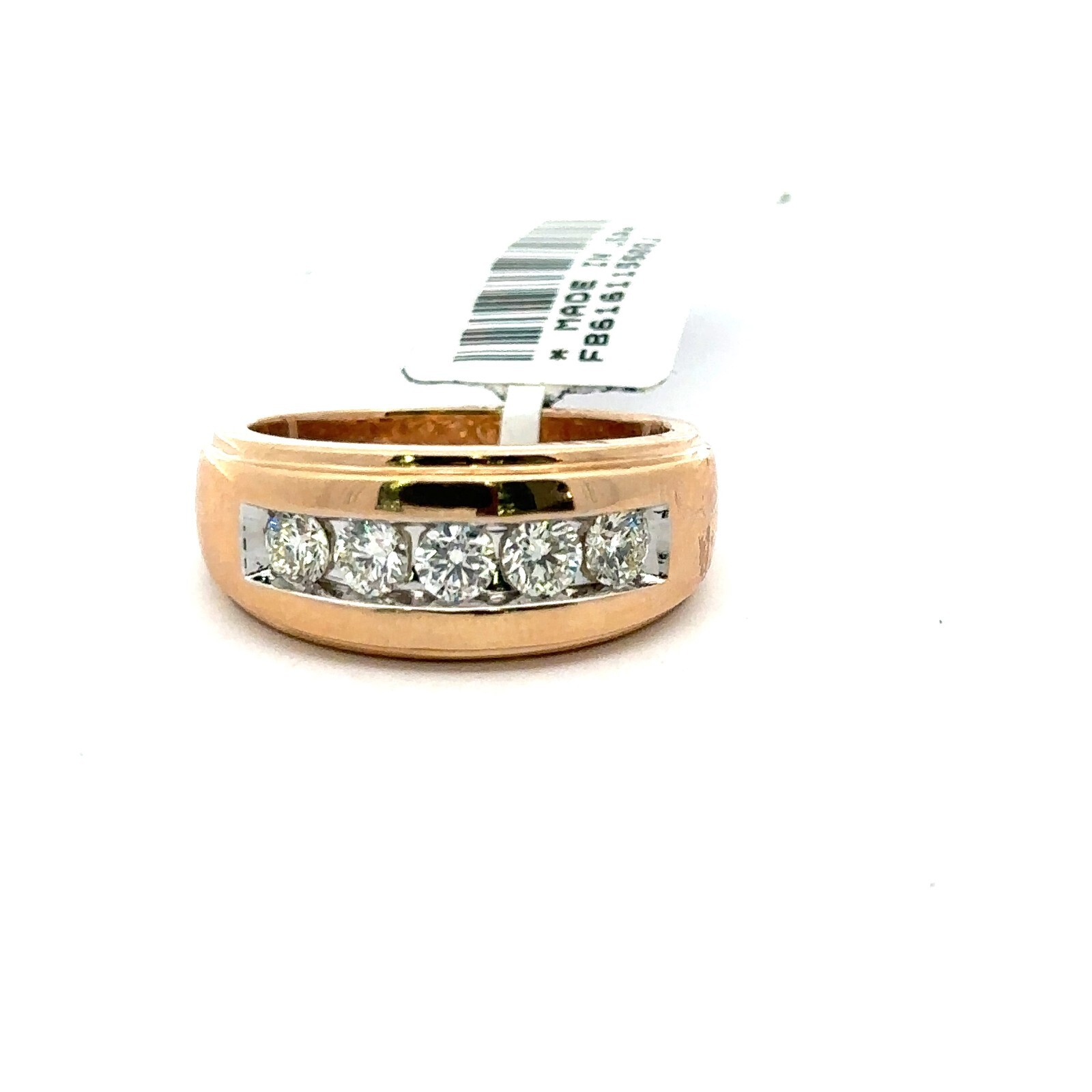 Pre-owned Handmade 14k Yellow Gold 1.00 Ct Diamond Men's Wedding Band, 10.1g, Size 10.5, S107954 In White