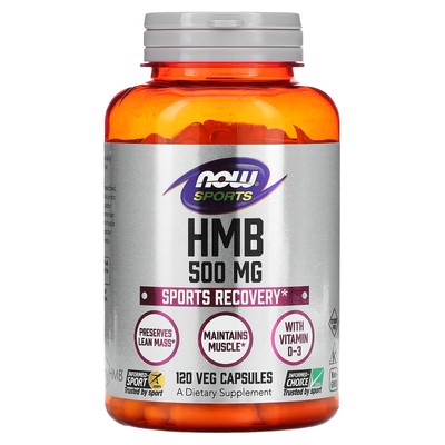 Now Foods Sports HMB 500 мг 120 растительных капсул с гарантией качества GMP, веганский,