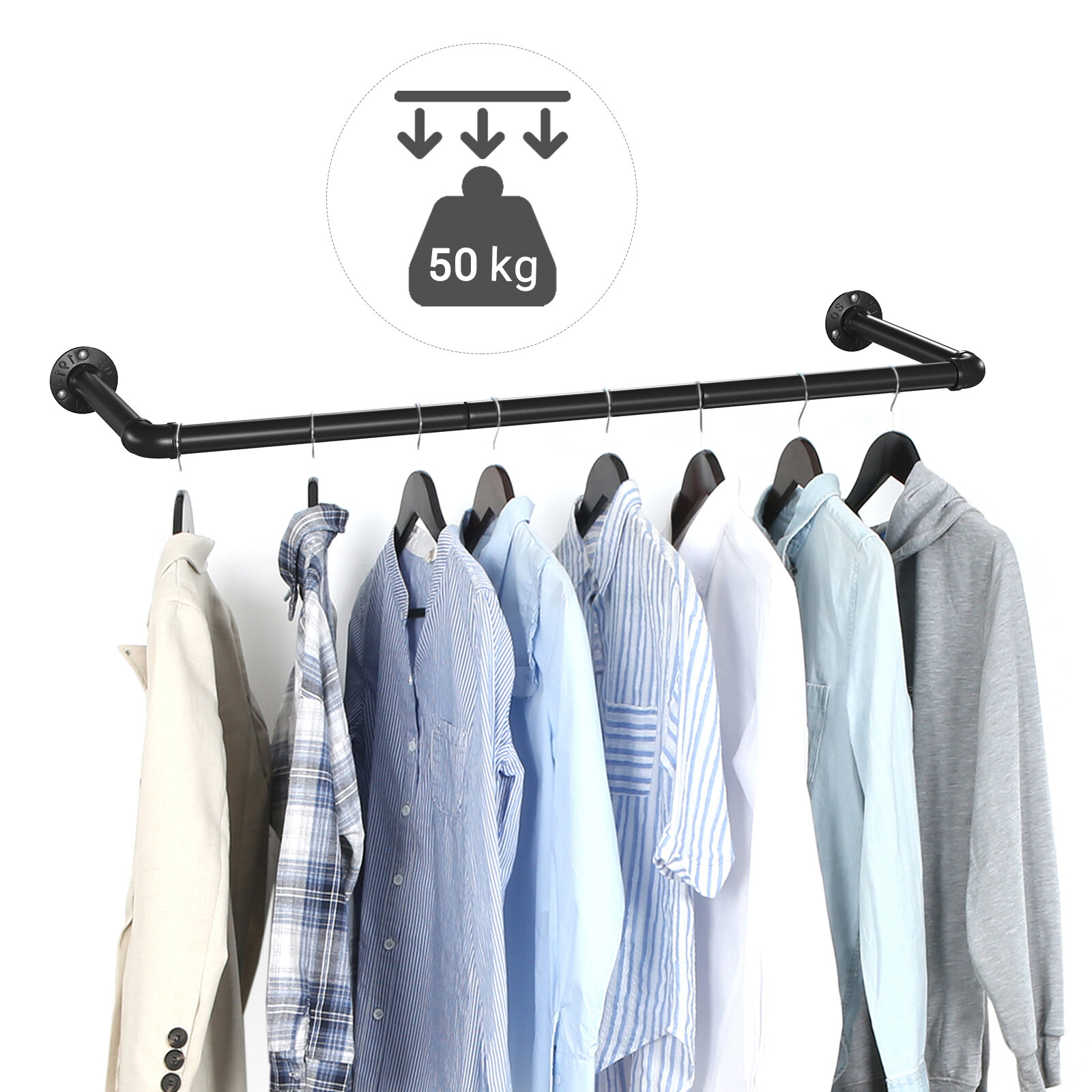Schwerlast Kleiderstange Garderobenstange Kleiderständer Garderobe Wandmontage  