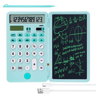 Calculator with Notepad,12 Digit Large Display Office Desk Calcultors,Dual Po...