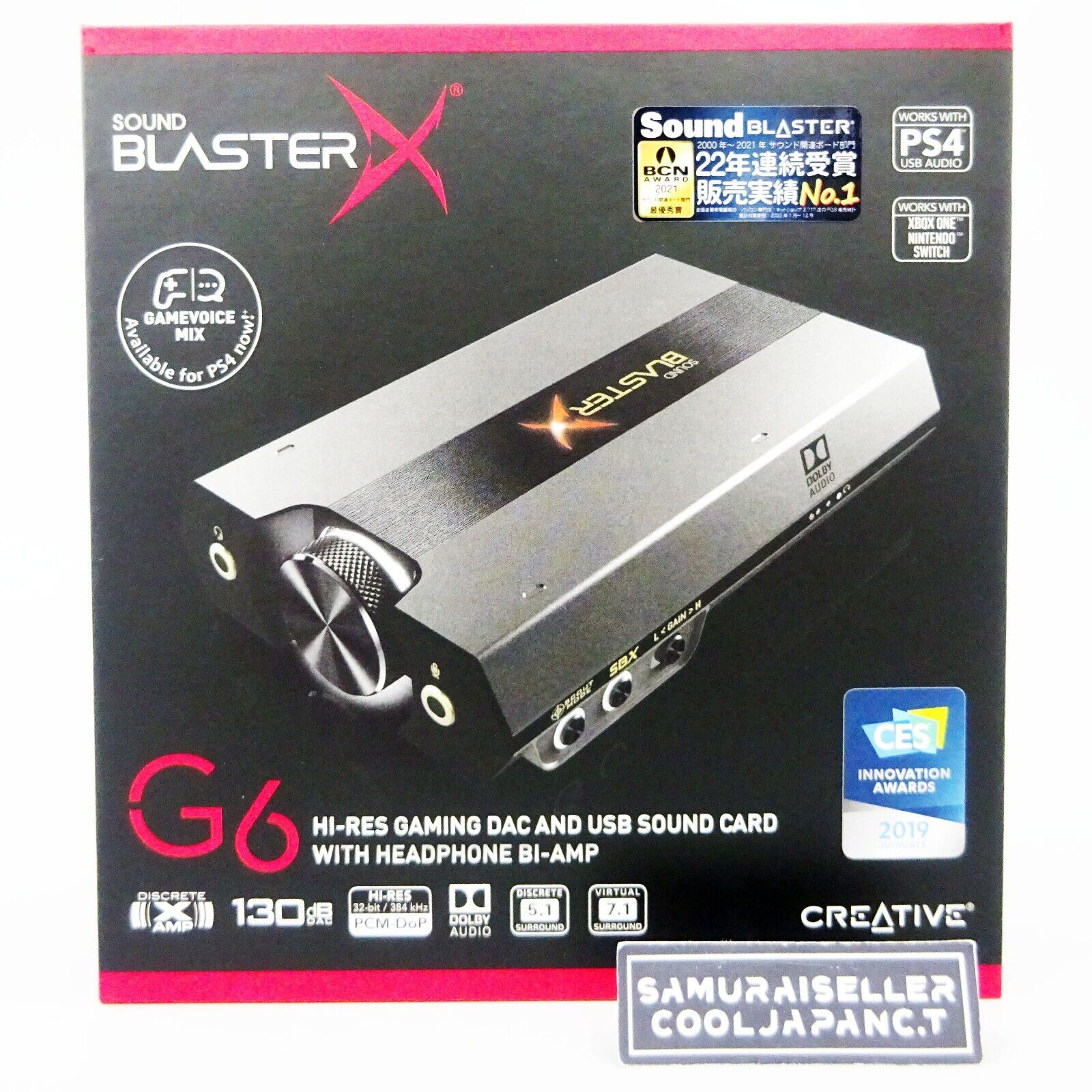 Creative Sound BlasterX G6 Portable USB DAC For PC Headphone Japan NEW Creative Sound BlasterX G6 Portable USB DAC For PC Headphone Japan NEW