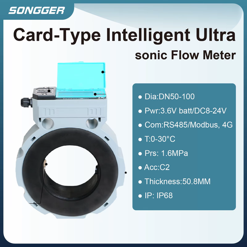 Ultrasonic Water Meter Smart IP68 Waterproof Remote Monitoring Flow Sensor Agric