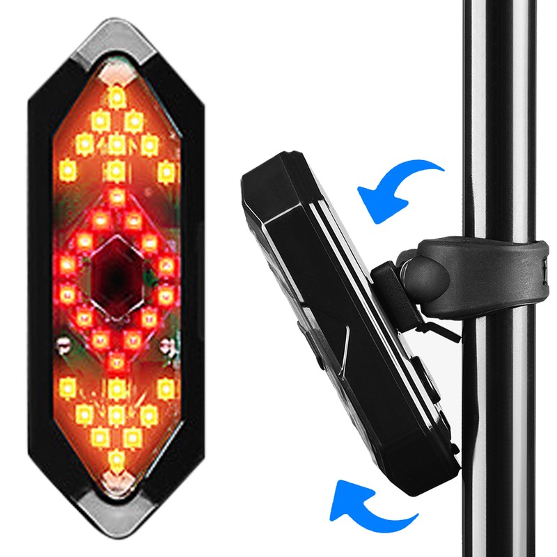 ABS Bicycle Tail Light Helmet Light Gravity Induction RC Steering Warning Light