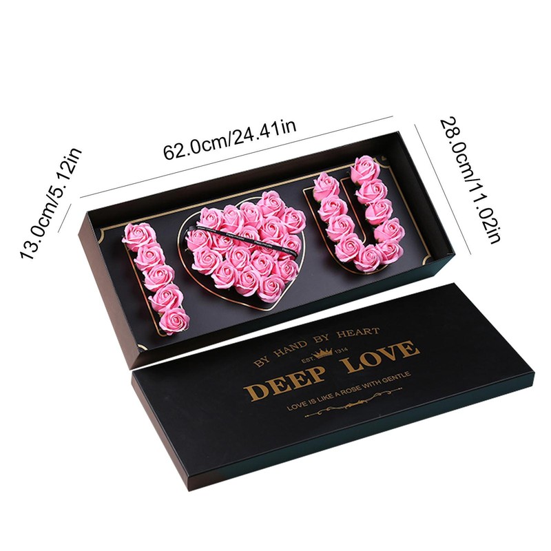 Rose Soap Flowers I LOVE U Artificial Flower Soap Set Valentine's Day Wedding
