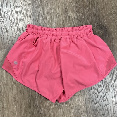 Lululemon Hotty Hot Shorts Womens Size 2 Pink Gym Athleisure Lined