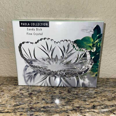 Crystal Studio Silversmiths Candy Dish, ''Paola Collection'' Fine Crystal
