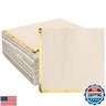 Fulmoon 100 Pack 2 Ply Cocktail Napkins Paper Gold Foil Trim Edge Beverage Dessert Disposable Paper Napkins Dinner Baby Shower Wedding Birthday Party Tableware Decorations, 5 x 5 Inches(Beige)