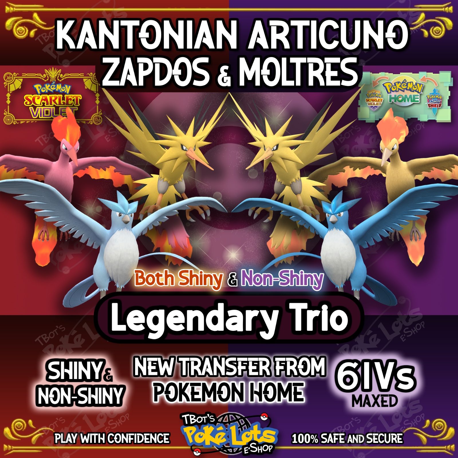 Articuno Zapdos Moltres 💥 Kantonian Form 💥 Pokemon Scarlet