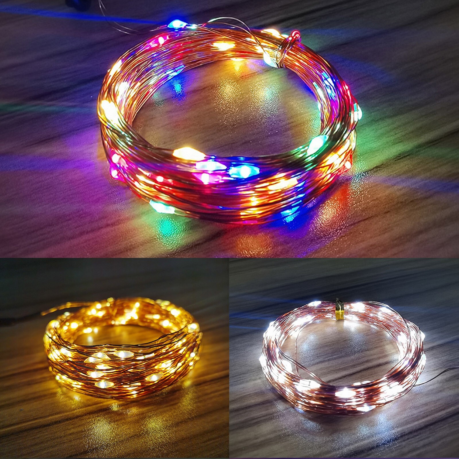 Soft Christmas Lights Indoor Outdoor Usb Led String Lights, 1 Package Of Copper