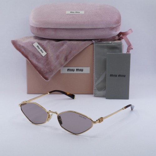 New MIU MIU MU56ZS 5AK20I Gold/Light Purple Brown 56-17-140