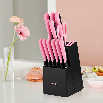 13Pcs Kitchen Knife Block Set Super Sharp Stainless Steel Chef Knife Scissors