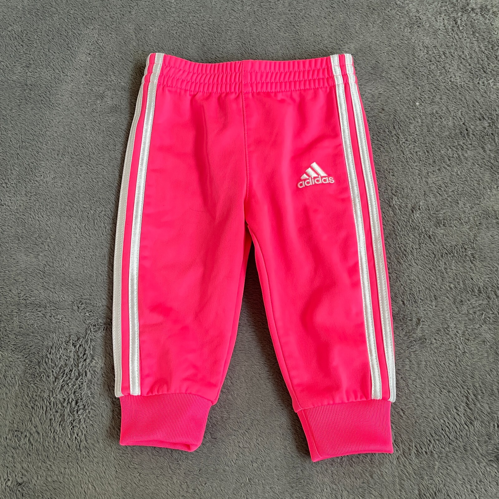 Adidas White Stripe Pink Jogger Sweat Pants HCM061 Baby Size