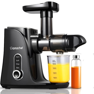 Juicer Machines, Slow Cold Press Juicer with 2 Speed Modes, Travel bottles(50...