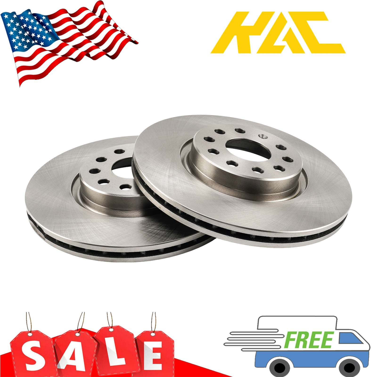 Pair Front Brake Rotors For Ford Focus 2005 2006 2007 2.0L