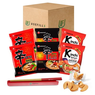 Korean Spicy Instant Ramen Noodles 3 Flavor Combo Variety 6 Pack Bundle
