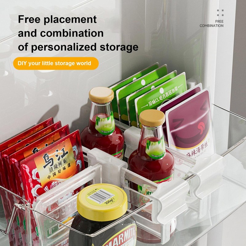 4 Pcs Refrigerator Storage Organizer Partition Board Shelf Divider Separator