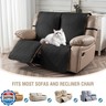Waterproof Recliner Loveseat Covers 100% Protection Recliner Covers 2 Seater Non-Slip Sofa Covers Washable Furniture Protectors Recliner Cover for Kids Pet Dog【 Black】
