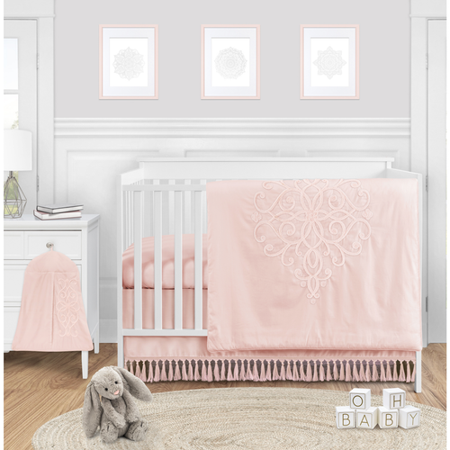 Sweet JoJo Designs Bohemian Pink Baby Nursery Crib Bedding 4 Piece New Girl