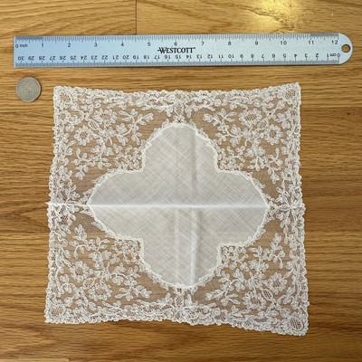 Wedding Tears 3 Pastel Edged Handkerchief in Original Box Free US Shipping