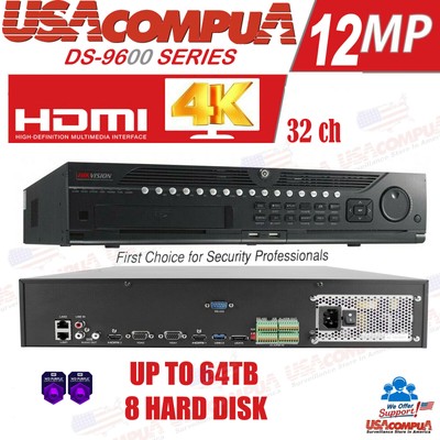 Hikvision 32-Ch Embedded NVR up to 12MP Network Video Recording DS-9632NI-I8 