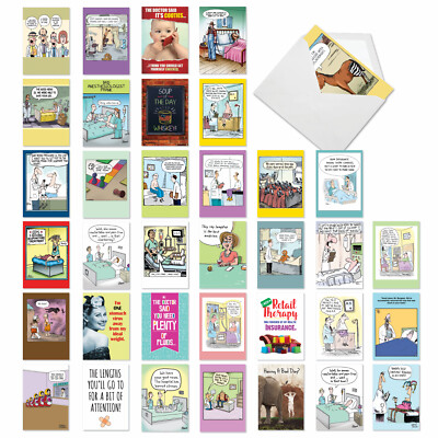 36 Asst'd Set Funny Get Well Greeting Cards w/ 5x7'' Env. - Happy and Healthy