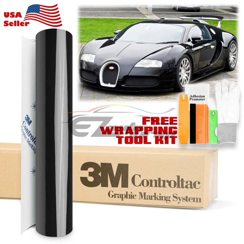 Genuine 3m Gloss Black Vinyl Wrap Car Sticker Film Decal Bubble Free