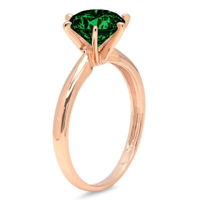Pre-owned Pucci 2 Ct Round Cz Vvs1 Emerald Designer Statement Bridal Classic Ring 14k Pink Gold