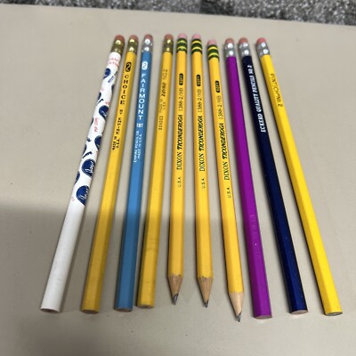 Vtg Lot YELLOW NO. 2 Wooden Pencils Choice Fairmount Zayre Dixon Eckerd Pentech