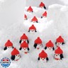 Soulchen 50 Pcs Winter Mini Penguin Figurines Small Resin Penguin with Red Hat Tiny Animal Statue Cake Topper Birthday Decorations for Christmas Micro Landscape Party Supplies Doll House DIY Craft
