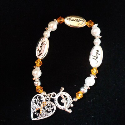 Multiple Sclerosis Awareness Bracelet Sterling Silver Plated MS