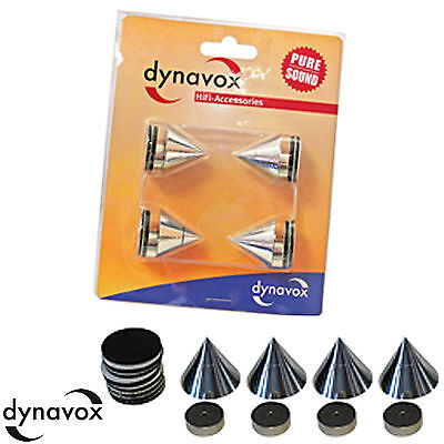 Dynavox Sub-Watt-Absorber Spikes 4er Set Lautsprecher Boxen-Füße Chrom (284