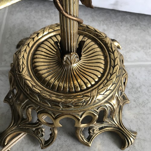 Vintage Ornate French Lace Brass Floor Lamp ceramic Roses