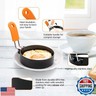 6 Pcs Professional Egg Ring Set, Non-stick Griddle Omelette Ring, Pancake Molds with Oil Brush,Stainless Fried Egg Molds with Orange Anti-scald Silicone Handle